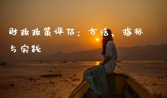 财政政策评估：方法、指标与实践_https://wap.yjjixie.cn_商业资讯_第1张