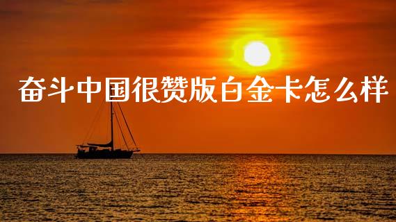 奋斗中国很赞版白金卡怎么样_https://wap.yjjixie.cn_商业资讯_第1张