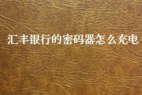 汇丰银行的密码器怎么充电_https://wap.yjjixie.cn_证券市场_第1张