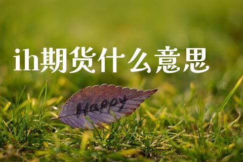 ih期货什么意思_https://wap.yjjixie.cn_保险理财_第1张