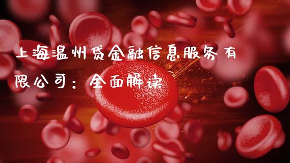 上海温州贷金融信息服务有限公司：全面解读_https://wap.yjjixie.cn_保险理财_第1张