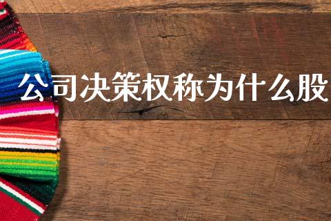 公司决策权称为什么股_https://wap.yjjixie.cn_保险理财_第1张