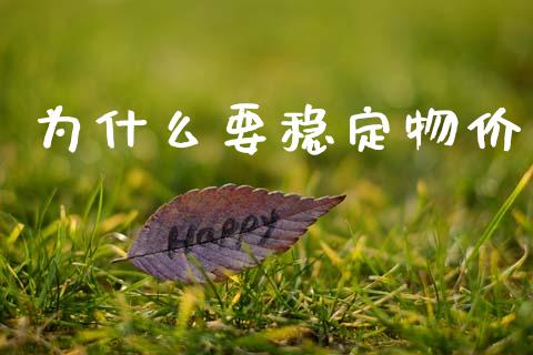 为什么要稳定物价_https://wap.yjjixie.cn_保险理财_第1张