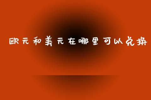 欧元和美元在哪里可以兑换_https://wap.yjjixie.cn_保险理财_第1张
