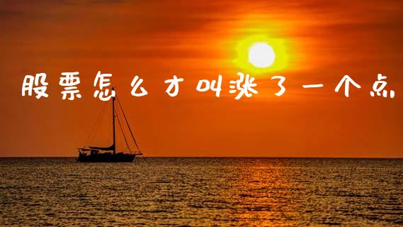 股票怎么才叫涨了一个点_https://wap.yjjixie.cn_商业资讯_第1张