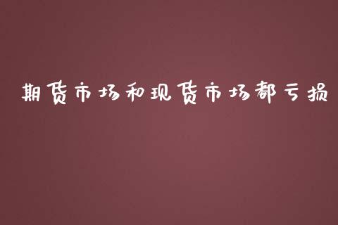 期货市场和现货市场都亏损_https://wap.yjjixie.cn_保险理财_第1张