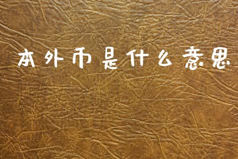 本外币是什么意思_https://wap.yjjixie.cn_商业资讯_第1张
