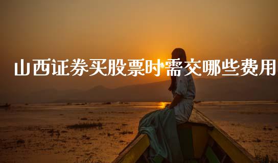 山西证券买股票时需交哪些费用_https://wap.yjjixie.cn_商业资讯_第1张