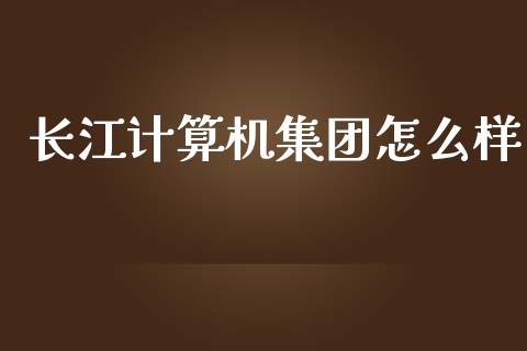 长江计算机集团怎么样_https://wap.yjjixie.cn_证券市场_第1张