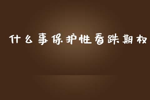 什么事保护性看跌期权_https://wap.yjjixie.cn_证券市场_第1张