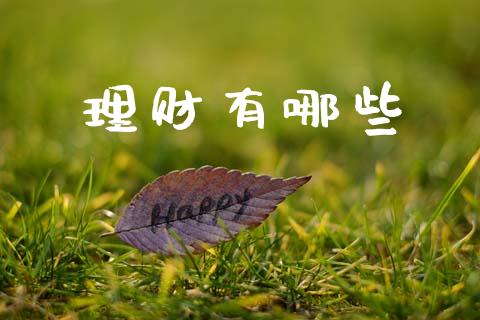 理财有哪些_https://wap.yjjixie.cn_港股行情_第1张