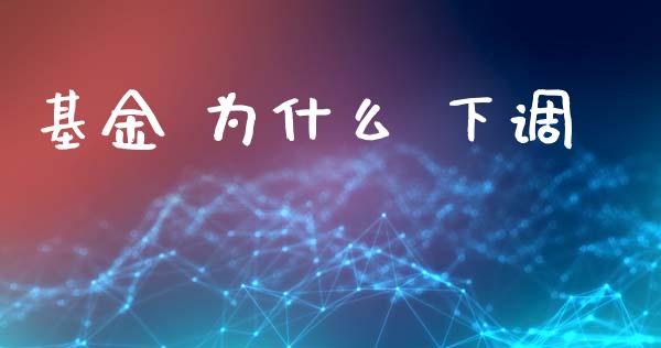 基金 为什么 下调_https://wap.yjjixie.cn_保险理财_第1张