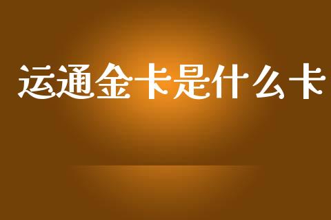运通金卡是什么卡_https://wap.yjjixie.cn_保险理财_第1张
