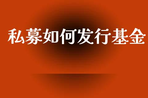私募如何发行基金_https://wap.yjjixie.cn_证券市场_第1张