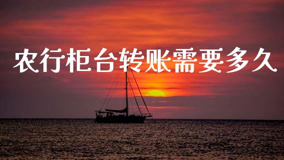 农行柜台转账需要多久_https://wap.yjjixie.cn_保险理财_第1张