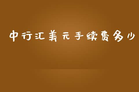 中行汇美元手续费多少_https://wap.yjjixie.cn_保险理财_第1张