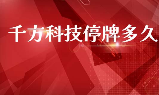 千方科技停牌多久_https://wap.yjjixie.cn_商业资讯_第1张