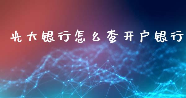 光大银行怎么查开户银行_https://wap.yjjixie.cn_港股行情_第1张