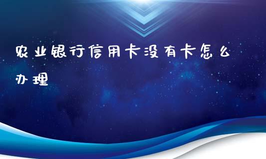 农业银行信用卡没有卡怎么办理_https://wap.yjjixie.cn_商业资讯_第1张