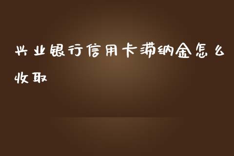兴业银行信用卡滞纳金怎么收取_https://wap.yjjixie.cn_证券市场_第1张