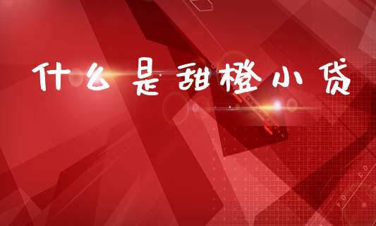 什么是甜橙小贷_https://wap.yjjixie.cn_商业资讯_第1张
