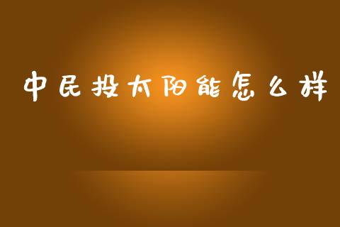 中民投太阳能怎么样_https://wap.yjjixie.cn_商业资讯_第1张