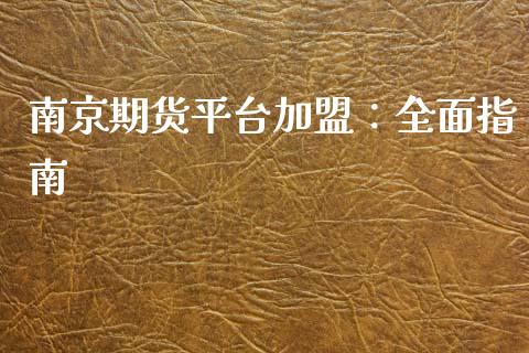 南京期货平台加盟：全面指南_https://wap.yjjixie.cn_证券市场_第1张