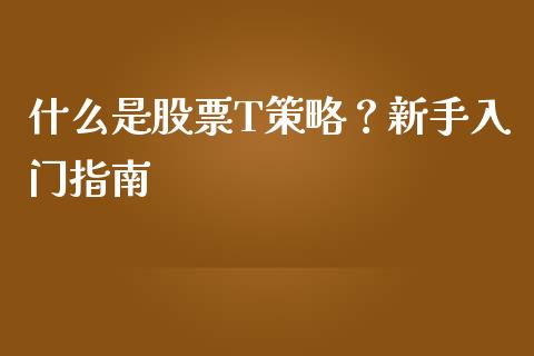 什么是股票T策略？新手入门指南_https://wap.yjjixie.cn_证券市场_第1张