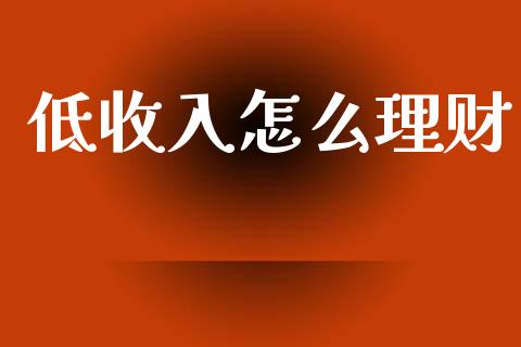 低收入怎么理财_https://wap.yjjixie.cn_保险理财_第1张