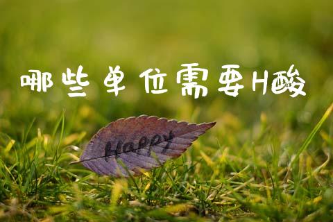 哪些单位需要H酸_https://wap.yjjixie.cn_商业资讯_第1张