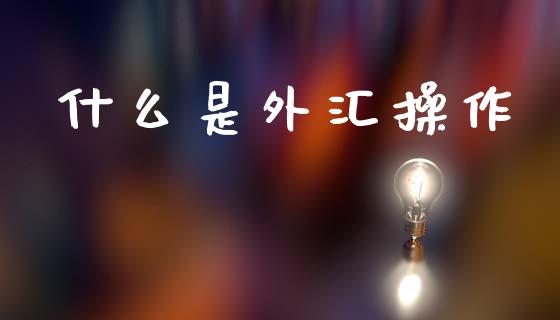 什么是外汇操作_https://wap.yjjixie.cn_证券市场_第1张