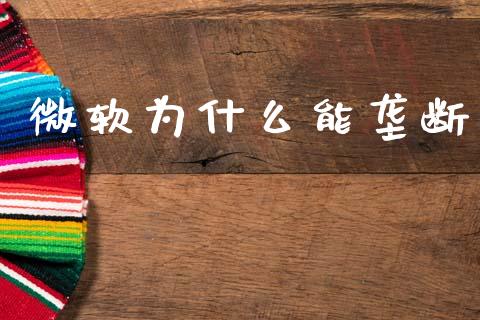 微软为什么能垄断_https://wap.yjjixie.cn_港股行情_第1张