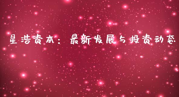星浩资本：最新发展与投资动态_https://wap.yjjixie.cn_港股行情_第1张