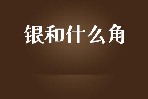 银和什么角_https://wap.yjjixie.cn_保险理财_第1张