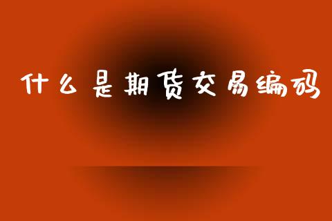 什么是期货交易编码_https://wap.yjjixie.cn_证券市场_第1张