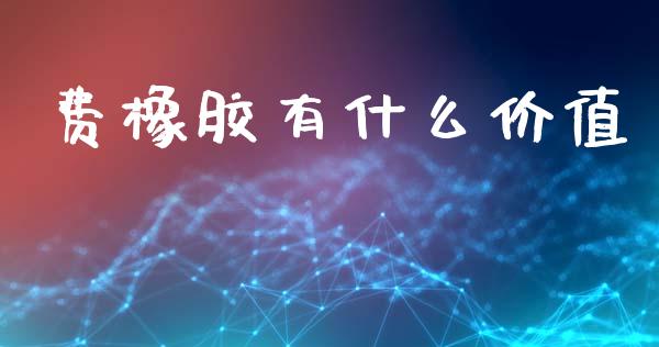 费橡胶有什么价值_https://wap.yjjixie.cn_证券市场_第1张