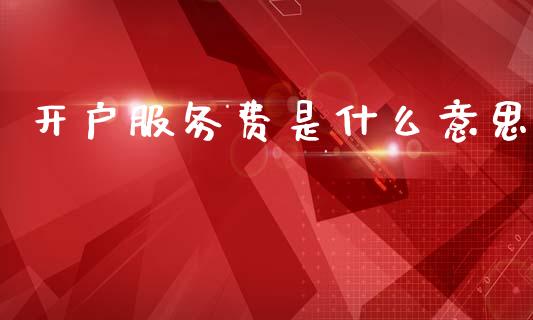 开户服务费是什么意思_https://wap.yjjixie.cn_保险理财_第1张