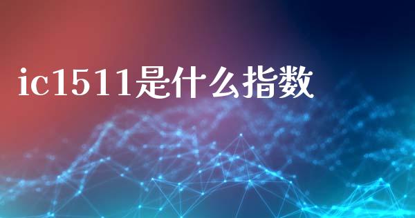 ic1511是什么指数_https://wap.yjjixie.cn_保险理财_第1张
