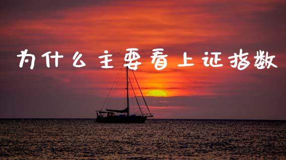 为什么主要看上证指数_https://wap.yjjixie.cn_保险理财_第1张