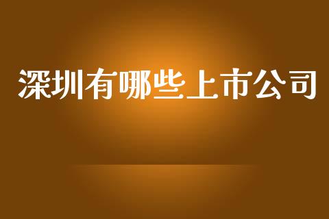 深圳有哪些上市公司_https://wap.yjjixie.cn_港股行情_第1张
