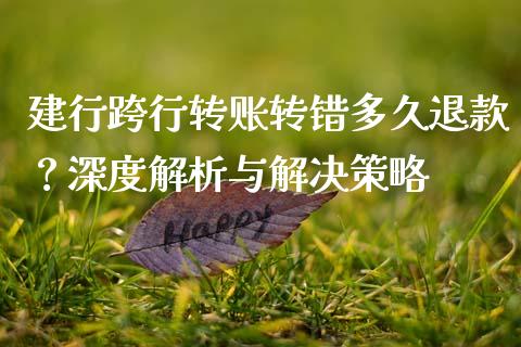 建行跨行转账转错多久退款？深度解析与解决策略_https://wap.yjjixie.cn_保险理财_第1张