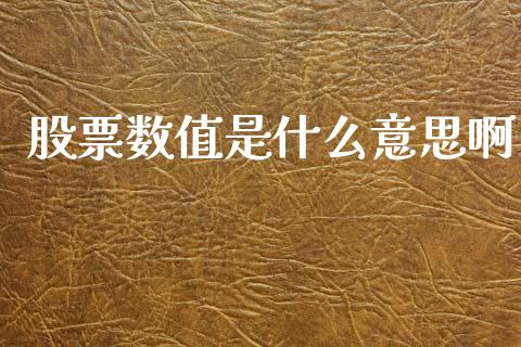 股票数值是什么意思啊_https://wap.yjjixie.cn_证券市场_第1张