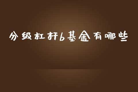 分级杠杆b基金有哪些_https://wap.yjjixie.cn_港股行情_第1张