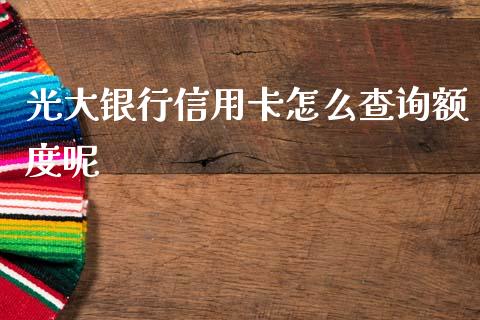 光大银行信用卡怎么查询额度呢_https://wap.yjjixie.cn_保险理财_第1张