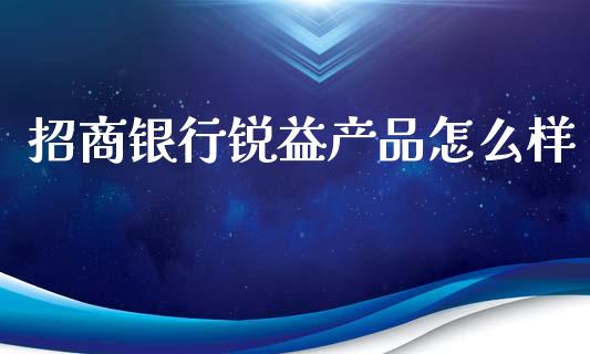 招商银行锐益产品怎么样_https://wap.yjjixie.cn_商业资讯_第1张