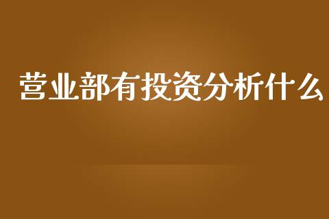 营业部有投资分析什么_https://wap.yjjixie.cn_证券市场_第1张