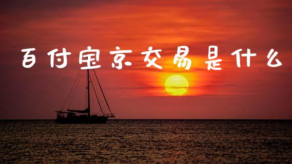 百付宝京交易是什么_https://wap.yjjixie.cn_商业资讯_第1张