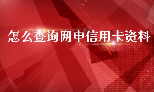 怎么查询网申信用卡资料_https://wap.yjjixie.cn_证券市场_第1张