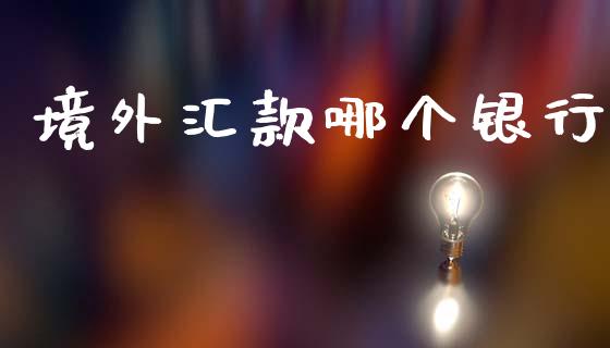 境外汇款哪个银行_https://wap.yjjixie.cn_保险理财_第1张