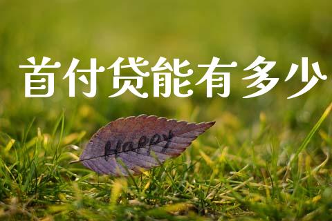 首付贷能有多少_https://wap.yjjixie.cn_保险理财_第1张